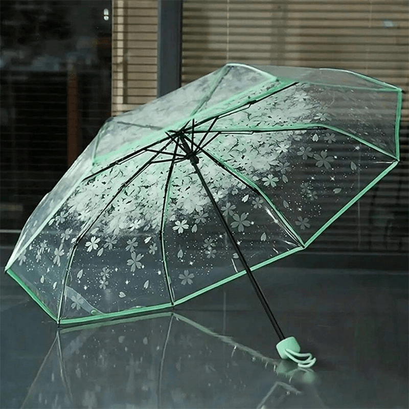 Sakura Printed 21-inch 8-rib Transparent Umbrella