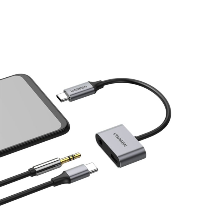 UGREEN CM193 USB-C to 3.5mm Audio Adapter with Power Supply