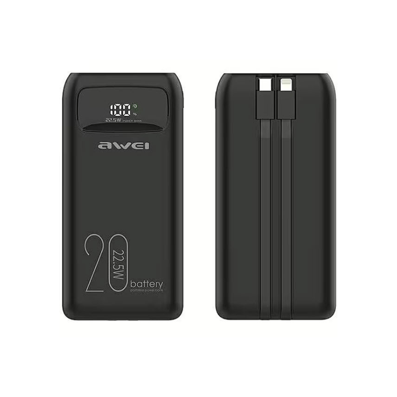Awei P169K 22.5W Power Bank With Cable - 20000mAh