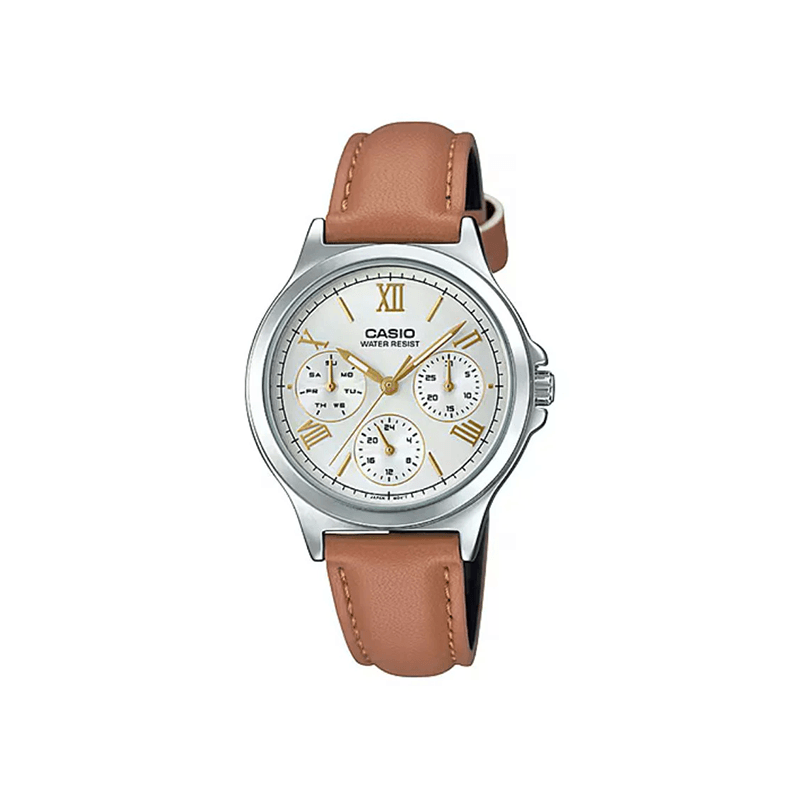 Casio Enticer LTP-V300L-7A2UDF Multifunction Leather Strap Women’s Watch