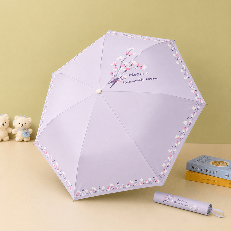 Floral Print Dual-Color Folding Umbrella