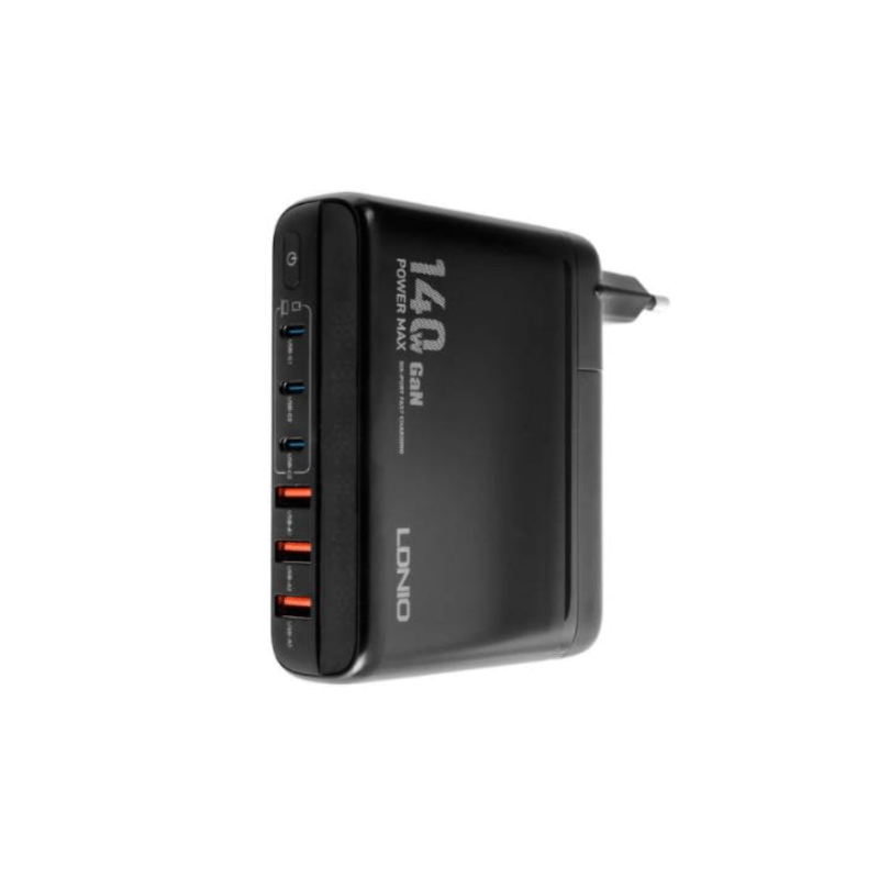LDNIO A6140C 6 USB Ports LED Display Fast Charging Adapter