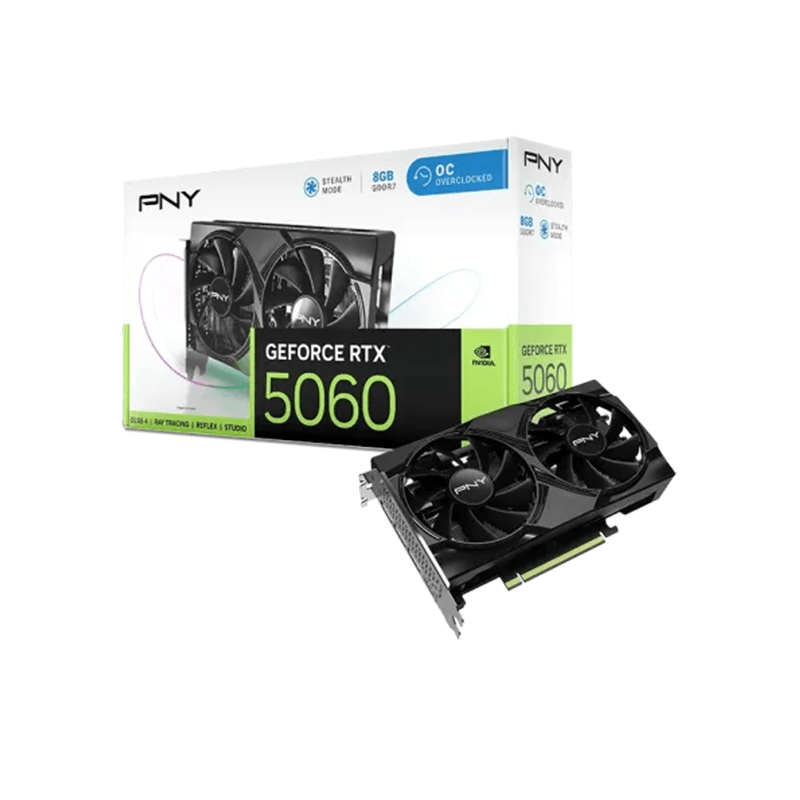 PNY GeForce RTX 5060 8GB OC GDDR7 Dual Fan Graphics Card