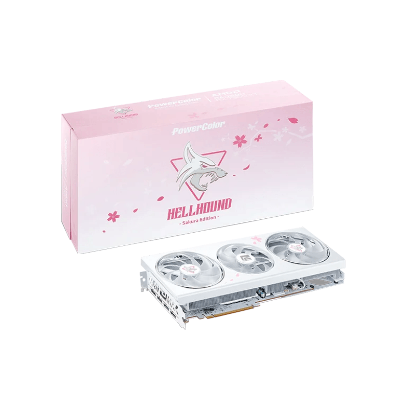 PowerColor Hellhound Sakura AMD Radeon RX 7800 XT 16GB GDDR6 Graphics Card - Limited Edition