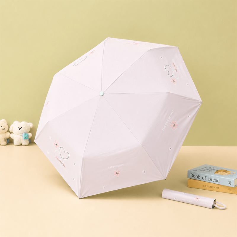 Premium Love Print Dual-Tone Folding Umbrella