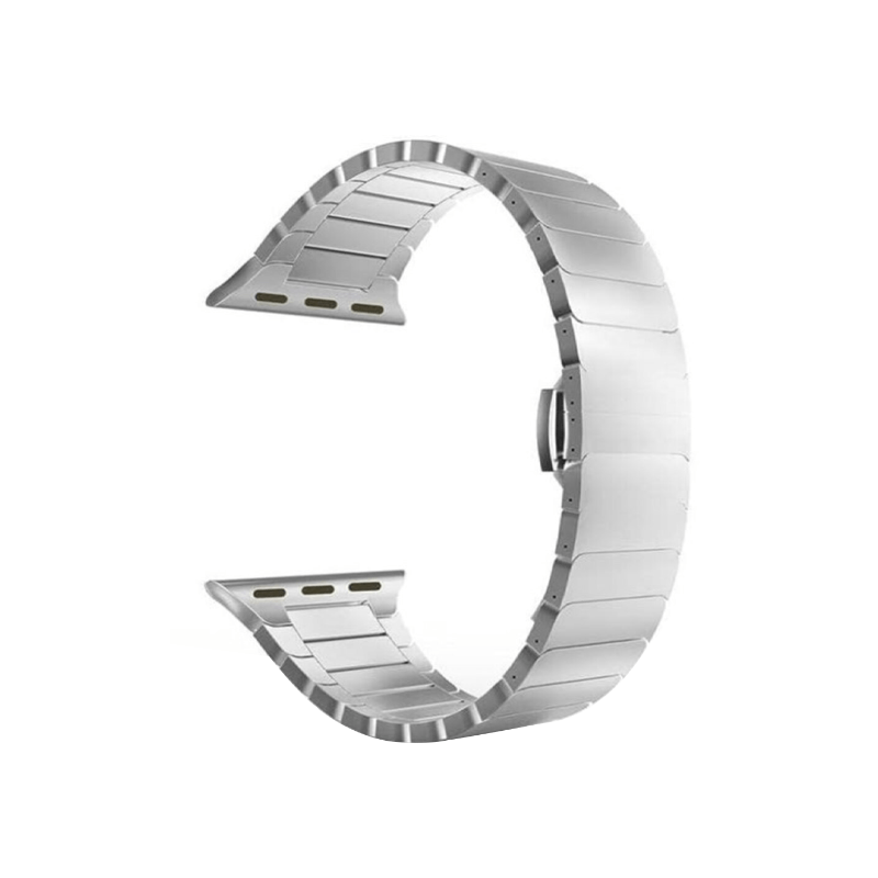 Smart Watch Strap - Link Bracelet with Butterfly Folding Clasp