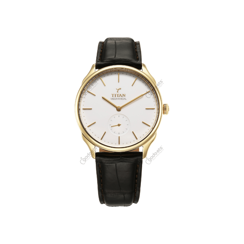 Titan 40 years Slim Mechanical 5609GL01 18 KT Gold Case With Leather Strap Women’s Watch