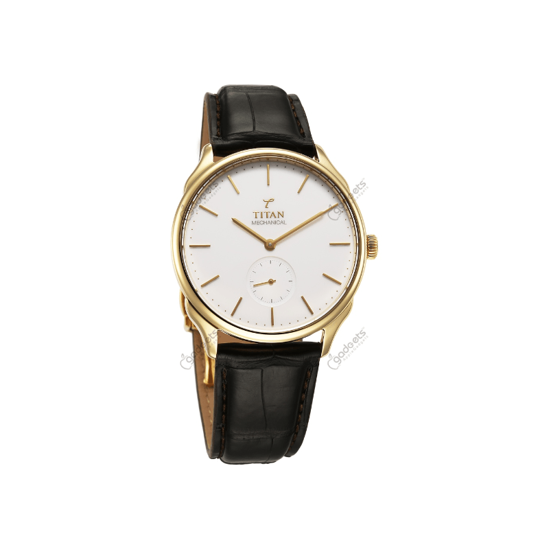 Titan 40 years Slim Mechanical 5609GL01 18 KT Gold Case With Leather Strap Women’s Watch