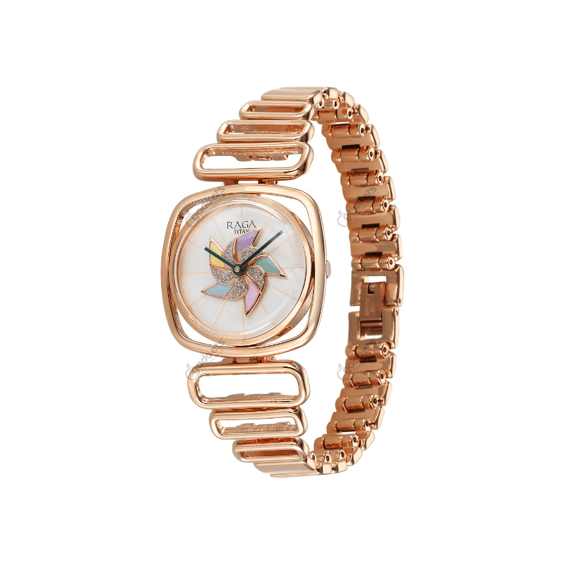Titan Raga Memoirs Pinwheel NT95256WM01 Quartz Analog Metal Strap Women’s Watch