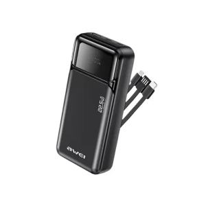 Awei PA-93 22.5W Fast Charging Powerbank with Build-in Three Cables - 20000mAH