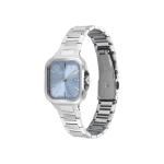 Titan Slim Square 95291SM01 Quartz Analog Silver Color Stainless Steel Strap Women’s Watch